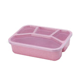 Qfdian Bento Lunch Box 4 Compartment Meal Prep Containers Lunch Box for Aldult Kids Reusable Food Storage Containers Office Schools