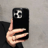 Qfdian Luxury Leather Case For iPhone 15 14 13 12 11 Pro Max Retro Cowhide Pattern Metal Buttons Phone Back Cover