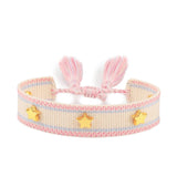 Qfdian Hand Woven Bracelets Adjustable Studded Stars Bracelet Fashion Jewelry Gifts
