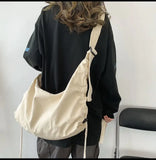 Qfdian  Crossbody Bags for Women High-capacity Korean Simple Preppy Chic Solid Shoulder Handbags  New Casual Fashion Y2k Canvas Bag