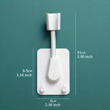 Qfdian 360° Shower Head Holder Adjustable Self-Adhesive Showerhead Bracket Wall Mount SPA Stand With 2 Hooks For Bathroom