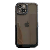 Qfdian Simple Candy Color Foldable Holder Stand Case For iPhone 16 Pro Max 15 14 13 12 11 Clear Shockproof TPU Back Cover