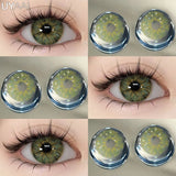 Qfdian 1 Pair Colored Contact Lenses for Eyes Natural Fashion Lenses Gray Beauty Pupils Blue Eye Lenses Cosmetics Soft Lenses