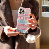 Qfdian Ins Winter Fair Puppy Shiny Fundas for iphone 16Pro 13pro 15pro 14 13 15 16 pro max 14promax shell protect cute rope phone case