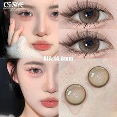 Qfdian 2PCS Korea Colored Contact Lenses Myopia  Degree -0.00 to -8.00 Blue Eyes Beauty Pupil  Makeup Gray Lens Fast Shipping