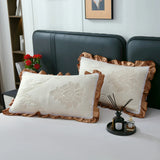 Qfdian 3/5Pcs Luxury European Knitted Cotton Embossing Quilted Bedspread, Bed Cover, Mattress Topper Coverlet, Bed Sheet, Pillowcases