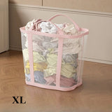 Qfdian  Foldable Mesh Laundry Basket Portable Storage Bag Space Saving Organizer for Clothes Home Travel Laundry Room Large Capacity