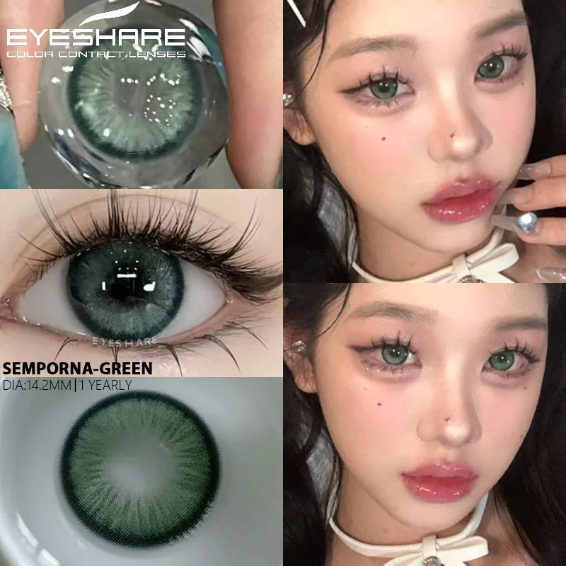 EYESHARE 1 Pair Natural Colored Contact Lenses for Eyes New Contact Lenses Blue Colorful Lenses Gray Contacts Beauty Makeup Lens