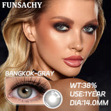 Qfdian  2pcs Colored Contact Lenses for Eyes Natural Brown Lens Gray Lens Eye Contacts Cosmetic Beauty Pupil High Quality Lens