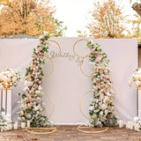 Qfdian  2Pcs 5ft Round Arch Frame, 4 Tiers Gold Metal Flower Arch Frame for Wedding Birthday Party Event Display Background Decoration