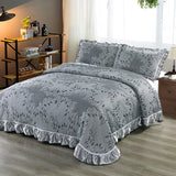 Qfdian 3/5Pcs Luxury European Knitted Cotton Embossing Quilted Bedspread, Bed Cover, Mattress Topper Coverlet, Bed Sheet, Pillowcases