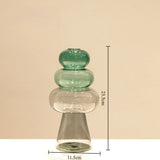 Qfdian  European Style Multicolour Glass Creative Double-layer Glass Transparent Vase Hydroponics Flower Pot Home Desk Decoration