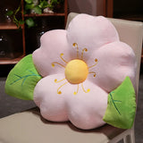 Qfdian  Pink Cherry Blossom Petal Cushion Bedroom Living Room Office Car Decor Sakura Pillow Plush / Ice Silk Sofa Waist Cushion
