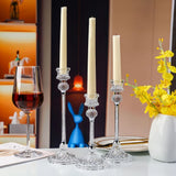 Qfdian  European Transparent Crystal Diamond Candle Holder Romantic Candlelight Dinner Candlestick Weddings Table Home Room Decor