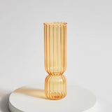 Qfdian Nordic Orange Glass Taper Candle Holder Creative Home Decor Wedding Party Dinner Candlelight Decoration Living Room Candlestick