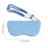 Qfdian  ‌Silicone Glasses Portable Bag with Lanyard Sunglasses Protective Cover Storage Bag Fashion DopamineWaterproof Myopia Glasses Bag