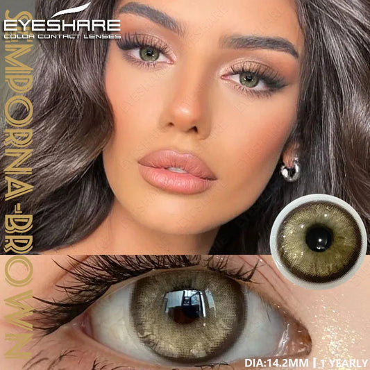 EYESHARE 1Pair Color Contact Lenses for Eyes Blue Color Lenses Natural Gray Pupils for Eyes Green Lenses Brown Contacts Yearly
