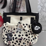 Qfdian  Contrast Color Sweet Kawaii Shoulder Bag Fashion Patchwork Women Students Handbags Korean Y2k Aesthetic Preppy Crossbody Bags