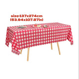 Qfdian  1/2/3pcs Disposable Red Gingham Plaid Table Cloths for Parties, Rectangle Party Table Cover for Picnic Farm Birthday Wedding,