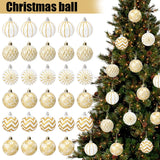 Qfdian  30Pcs 6cm Gold White Christmas Balls Ornament Xmas Tree Hanging Pendant Navidad Party Decoration for Home New Year Gifts