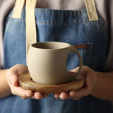 Qfdian Ceramic Coffee Cups and Saucers Simple Water Cup 220ml Breakfast Milk Oat Drink Mug Exquisite Afternoon Tea Coffee Cup Birthday