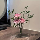 Qfdian  Creative Photo Frame Vase Art Acrylic Hydroponic Flower Arrangement Device Transparent Vase Living Room Desktop Home Decoration