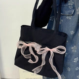 Qfdian  Luxury Design Bow Elegant Chic Handbags Trendy Office Lady Fashion Ins Underarm Bag Women Y2k Aesthetic All Match Shoulder Bags