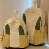 Qfdian  Patchwork Contrast Color Casual Simple Backpacks Vintage Outdoor Travel Men Women Bags Y2k Aesthetic Fashion Preppy Schoolbags