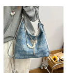 Qfdian Korean Office Lady Elegant Women's Handbags All Match Chain Chic Y2k Aesthetic Underarm Bag Casual Trendy Fashion Shoulder Bags