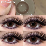 Qfdian  1 Pair Big Black Color Contact Lenses Natural Gray Lenses Blue Korean Eye Makeup Contacts Yearly Beauty Pupils Cosmetic