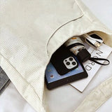 Qfdian Fashion Women's Tote Bag Corduroy Simple Casual Large Capacity Designer Handbags for Women Travel Solid Shopper Bag