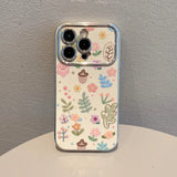 Qfdian  Summer Floral  Phone Case ,For IPhone 16 Pro 15 13 14 12 11 Pro Max 14 Plus ,Soft Drop-resistant Cover Protective Case