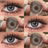 Qfdian 1 Pair Color Contact Lenses for Eyes Cosmetics Blue Contact Lenses Brown High Quality Natural Contact Lenses Gray Lenses