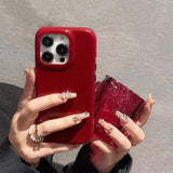 Qfdian Luxury Leather Case For iPhone 15 14 13 12 11 Pro Max Retro Cowhide Pattern Metal Buttons Phone Back Cover