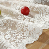 Qfdian White Lace Table Runner Floral Embroidered Tables Lace Doilies Dressers End Tables for Wedding Decorations Tea Party Baby Shower