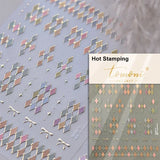 Qfdian 1pcs White 5D Pearl Lace Wave Lines Nail Art Stickers Elegant Exquisite Nail Decoration Decals DIY Self Adhesive Transfer Slider