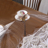Qfdian  PVC Transparent Waterproof and Oil-proof Dining Table Mat Household Heat Insulation and Anti-scalding Leave-in Soft Tablecloth