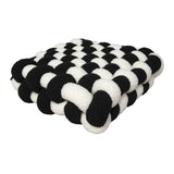 Qfdian  Lamb Wool Cushion Square Hand Woven Solid Color Simple Chair Sofa Bedroom Living Room Cushion Home Decoration Bay Window Cushion