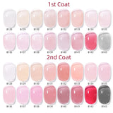 Qfdian 7ml Crystal Jelly Nude Rubber Base Gel Transparent Semi-permanent Varnish UV LED Construction Gel Nail Art Manicure