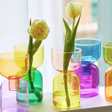 Qfdian  2pc Set Mini Vases Terrarium Hydroponic Plant Pot Glass Vase Wedding Flowers Candle Holders Decor Avocado Glass Growing Bud Vase