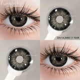 Qfdian   1 pair Colorcon Contact Lenses for Eyes Black Lenses Beautiful Cosmetic Pupil Blue Lenses Big Eyes Contacts Lens Yearly