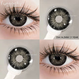 Qfdian 1 pair Colorcon Contact Lenses for Eyes Black Lenses Beautiful Cosmetic Pupil Blue Lenses Big Eyes Contacts Lens Yearly