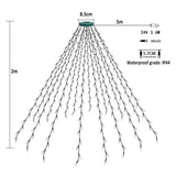 Qfdian  400LEDs Christmas Tree Toppers Lights String Holiday Fairy Waterfall Garland Lighs for Wedding New Year Party Home Party
