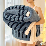 Qfdian  Thicken Warm Flannel Blanket Super Soft Fluffy Queen Blanket Single Double Size Cozy Skin-friendly Multifunctional Nap Blanket