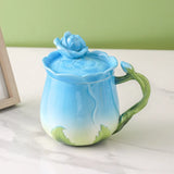 Qfdian Ceramic Rose Coffee Cup Saucer Exquisite Butterfly Kettle Afternoon Camellia Flower Teacup Flower Decoration Milk Coffee Cup New