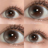 Qfdian  1 Pair/2pcs Color Contact Lenses for Bubble Series Eyes Fashion Natural Pupils Beauty Lens Eyes Myopia Lens Brown Lens