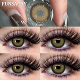 Qfdian  1 Pair Big Black Color Contact Lenses Natural Gray Lenses Blue Korean Eye Makeup Contacts Yearly Beauty Pupils Cosmetic