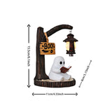 Qfdian  Halloween Ghost Statue Resin Decoration Led Night Light Cute Spooky Figurine Table Decor for Living Room Bedroom Office Gift