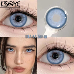 Qfdian 1 Pair New Style Colored Contact Lenses with Diopter Myopia Eyes Pink Contacts Lens Beauty Puppiletes Makeup Yearly