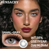 Qfdian  2pcs Colored Contact Lenses for Eyes Natural Brown Lens Gray Lens Eye Contacts Cosmetic Beauty Pupil High Quality Lens